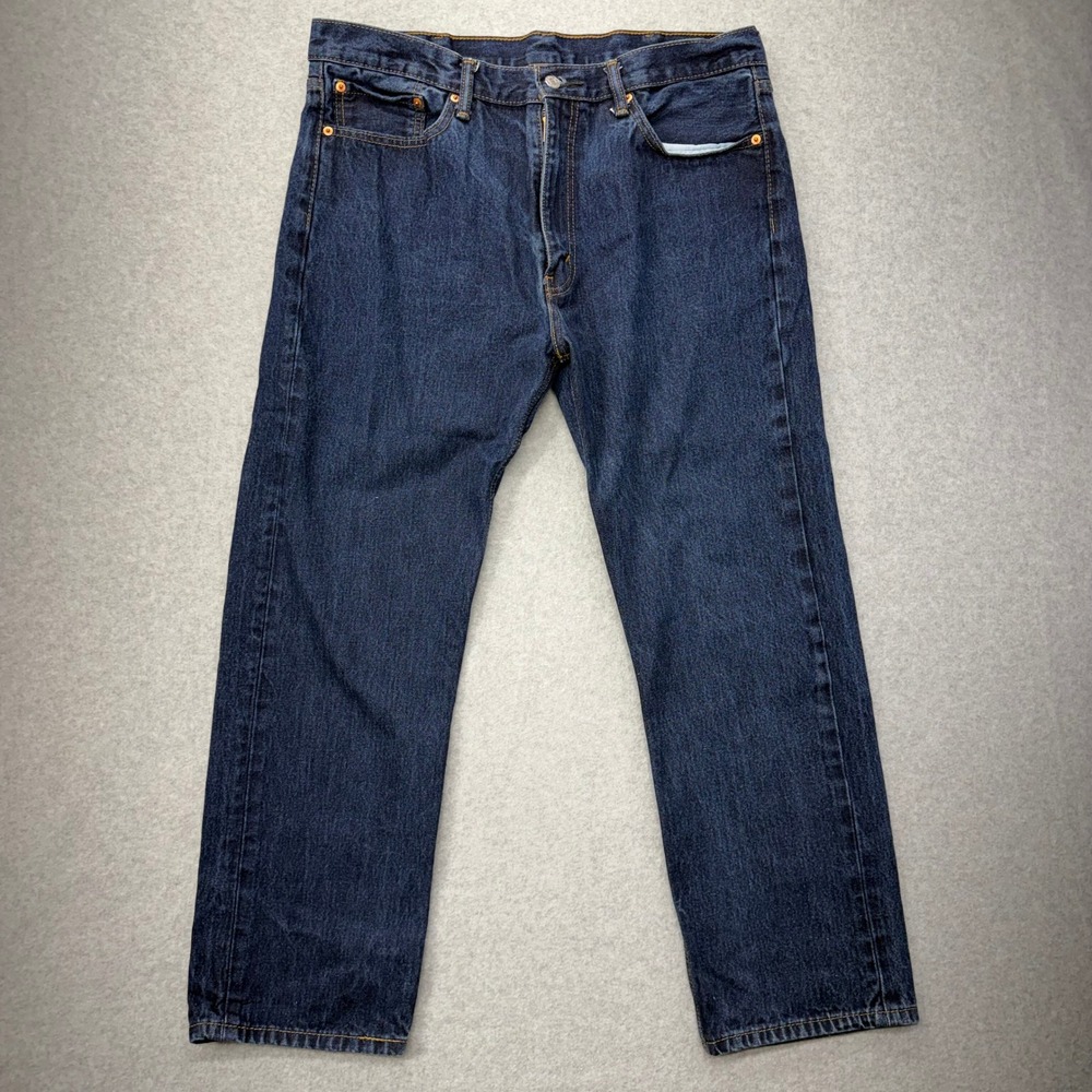 Levi Strauss 505 Dark Wash Straight Leg‎ Denim Jeans Mens W38 L30